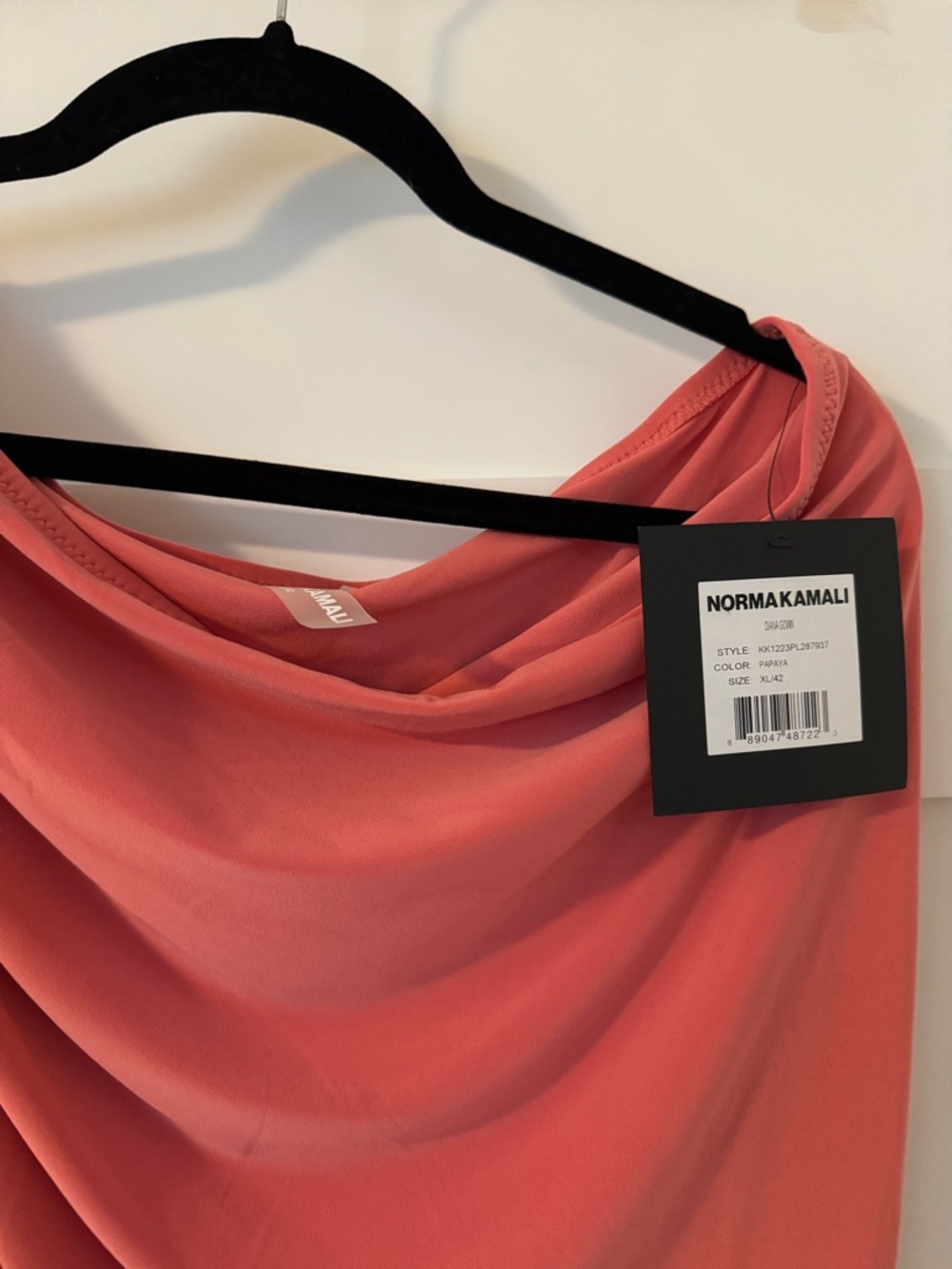 Norma Kamali Diana Gown Papaya
